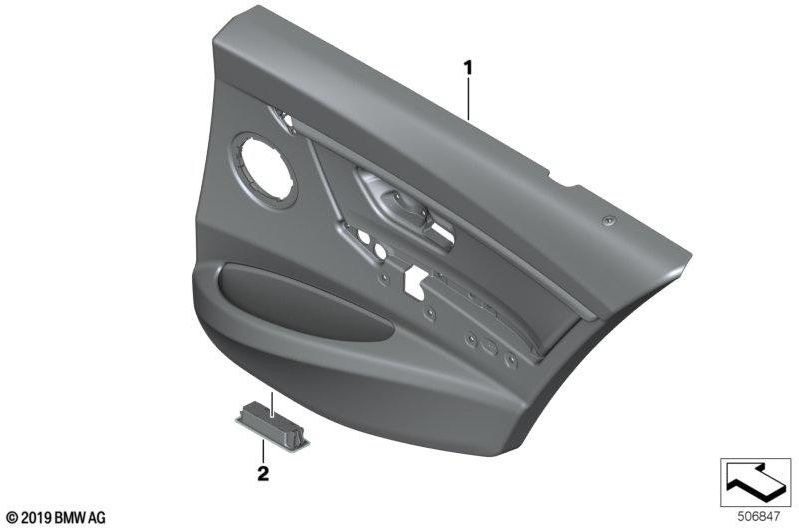 BMW左黒の後ろの本物のドアクラッディングレザー（51427436607）| 51427436607
