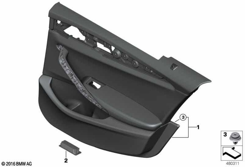 BMW右黒の後ろの本物のドアパネル（51427477308）| 51427477308