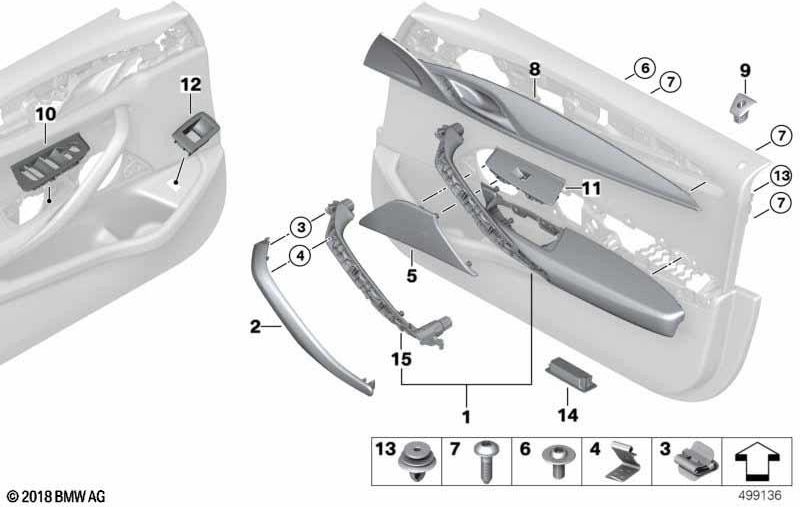 BMW本物の装飾ブレンドカーボン右（51428090506）| 51428090506
