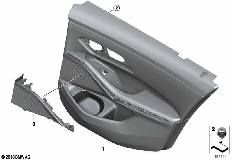 BMW左黒の後ろの本物のドアパネル（51429462601）| 51429462601