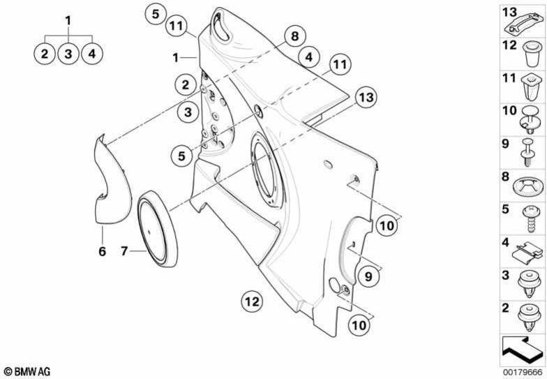 bmw左左のカーボンブラック（51432753637）のBMW純正絞り側のクラッディング| 51432753637