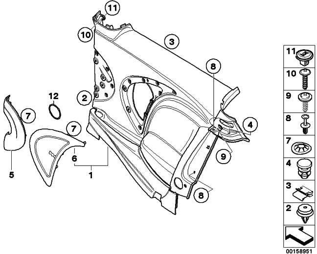 左のブラックミニのBMW本物のカバースピーカー（51432754987）| 51432754987