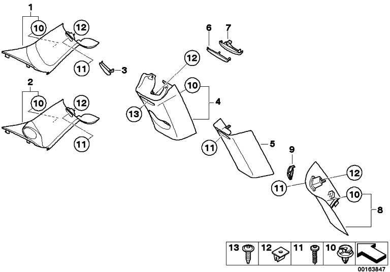 BMW純正絞りCピラー右カーボンブラックミニ（51432756078）| 51432756078
