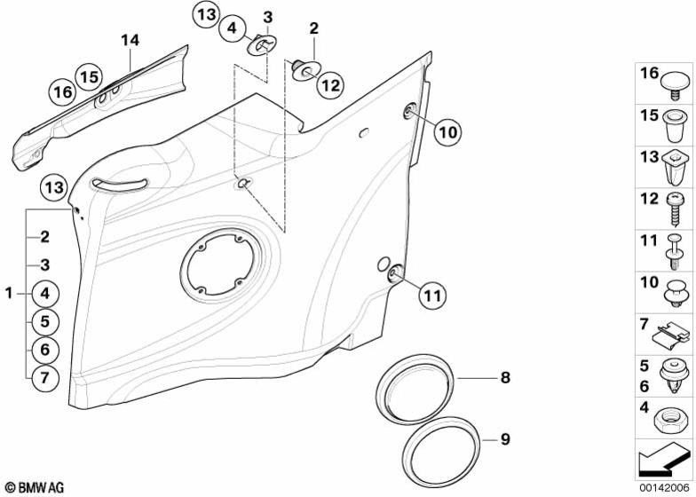 BMW右後部の本物のサイドクラッディングパンサーブラック（51436968590）| 51436968590