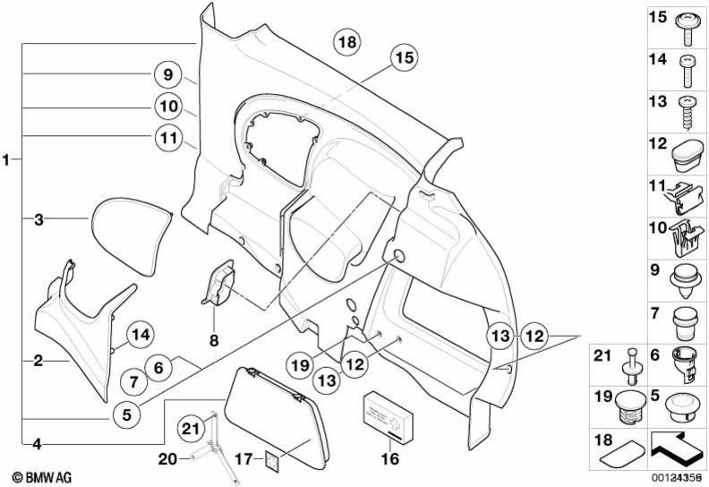 左マットクロムのBMW純正グリッドスピーカー（51437120179）| 51437120179