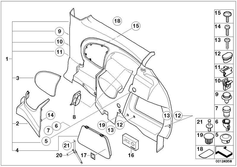 右のマットクロム上のBMW純正グリッドスピーカー（51437120180）| 51437120180