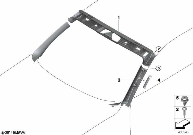 BMW左黒の本物の絞りA-pillar（51437405747）| 51437405747