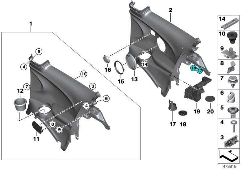 BMW純正サイドクラッディングHifiリア右カーボンブラック（51437410574）| 51437410574