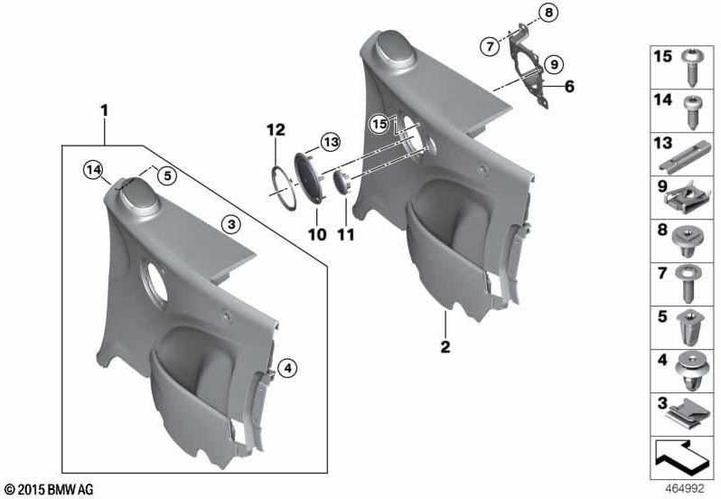 BMW本物のデコーリングアパーチャラウドスピーカー（51437414201）| 51437414201