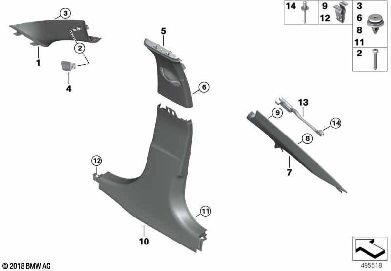 BMW左上の無煙炭（51438079321）にある本物のブレンドb-pälen| 51438079321
