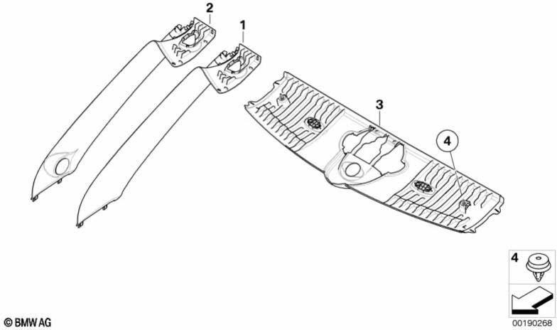BMW右側の本物の絞りA-pillar（51439132386）| 51439132386