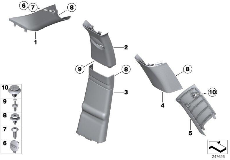 BMW純正絞りD-Column Carbon Black（51439801281）| 51439801281