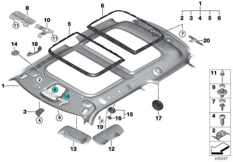 BMW純正フレームパノラマ屋根前の黒（51447347691）| 51447347691
