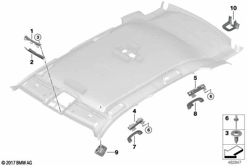 BMW左のアイボリーホワイトに本物のブレンドスカリアン（51447936779）| 51447936779