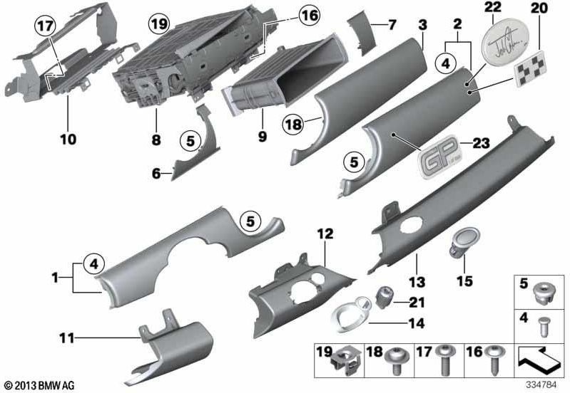 BMW右のダークグレー（51452752833）にある本物の膝シュッツドライバーサイド| 51452752833