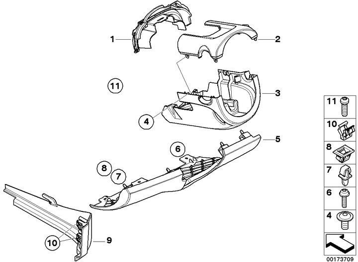 BMW純正カバーインストゥルメンテルボトムカーボンブラック（51452755587）| 5145275587