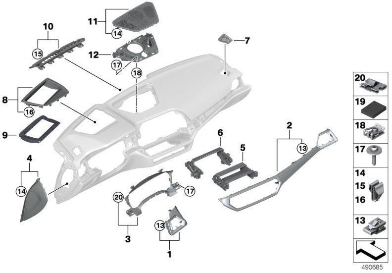 BMW純正開口器具の組み合わせ（51456805534）| 5145680534