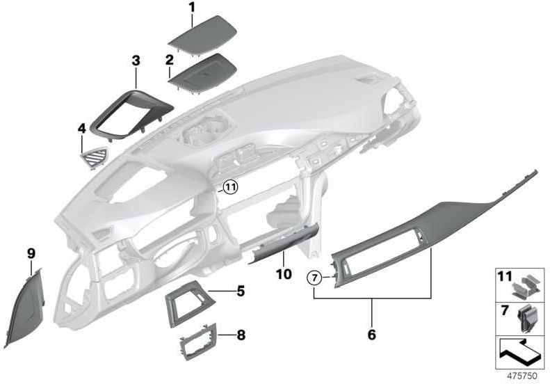 BMW本物のブレンドI-Tafel ALUカーボンドライバーパールグロスクローム（51456830582）| 51456830582
