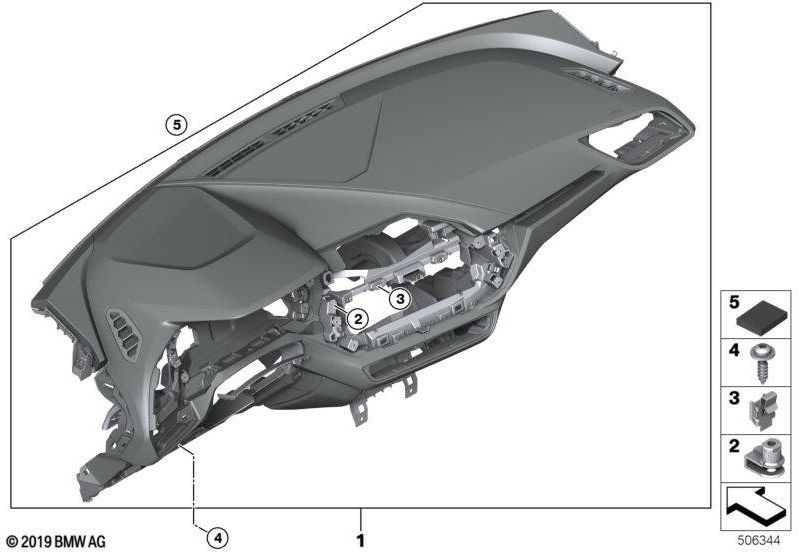 BMW純正i-Tafel HUD装飾的な縫い目ブラック/ブラック（51456962265）| 51456962265