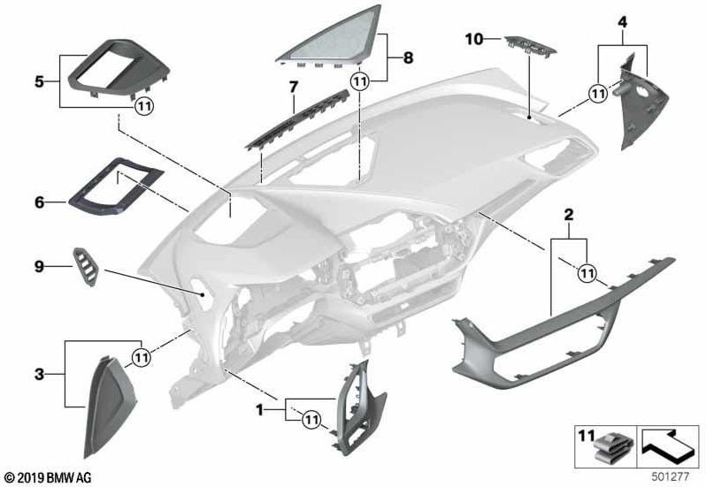 BMW純正絞りI-Tafelクォーツシルバーマット。 （51457911472）| 51457911472
