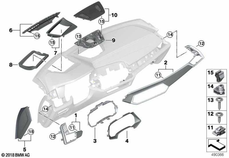 BMW本物のブレンドFrontlebendReitroster Mitte Black（51457941129）| 51457941129