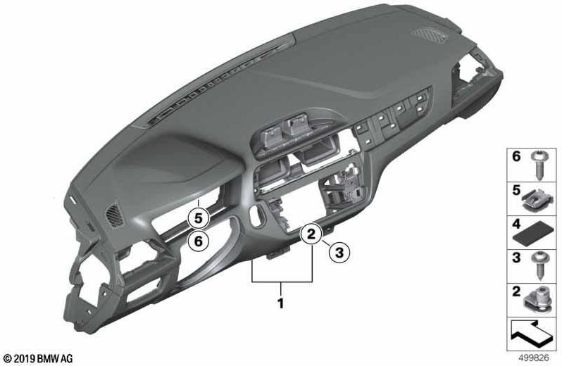 BMW本物のインストルメンテンボードブラック（51457943488）| 51457943488