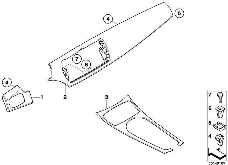 BMW純正装飾バーIタフェルレザー右のPhoenixgelb（51458035092）| 51458035092