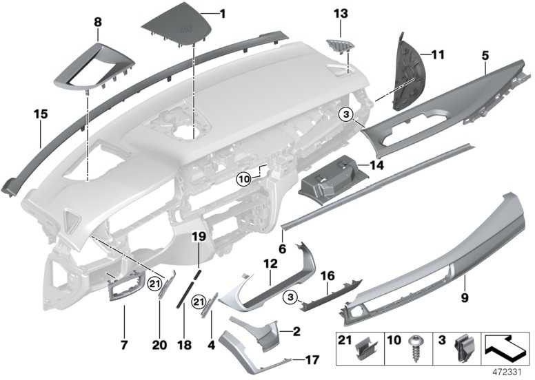 BMW純正ブレンドIタフェルカーボンファイバー乗客x5 x6（51458060386）| 51458060386
