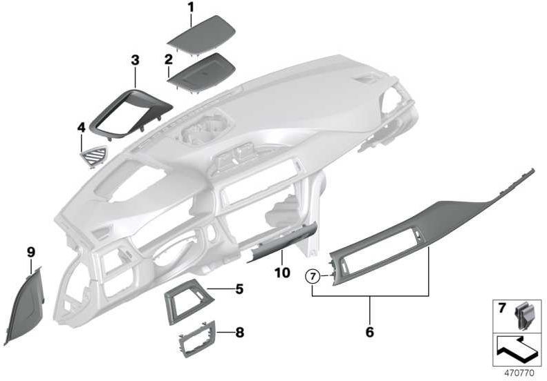 BMW純正ブレンドI-Tafel Blue Shadow Right Black Gloss 4シリーズ（51458068613）| 51458068613