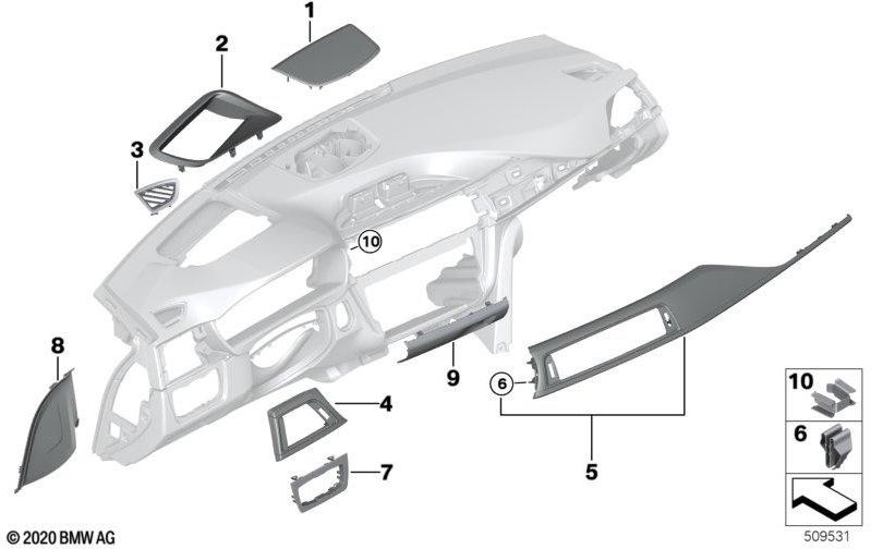 BMW純正装飾ブレンドI-Tafel乗客CS（51458075392）| 51458075392