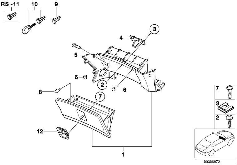 カバーベージュ付きBMW純正グローブボックス（51458399930）| 5145839930