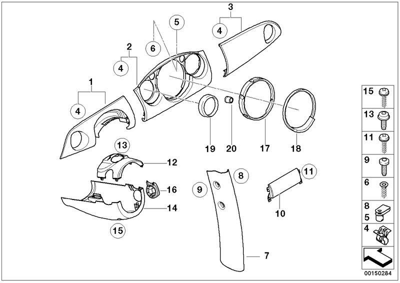 BMW本物のカバーチューブ「ガンメタルグレー」左（51459125411）| 51459125411