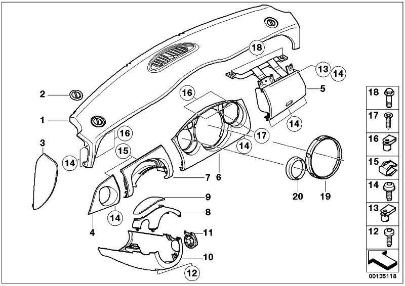 BMW本物のブレンドI-Tafel Alu Patina Mitte Mini（51459141916）| 51459141916