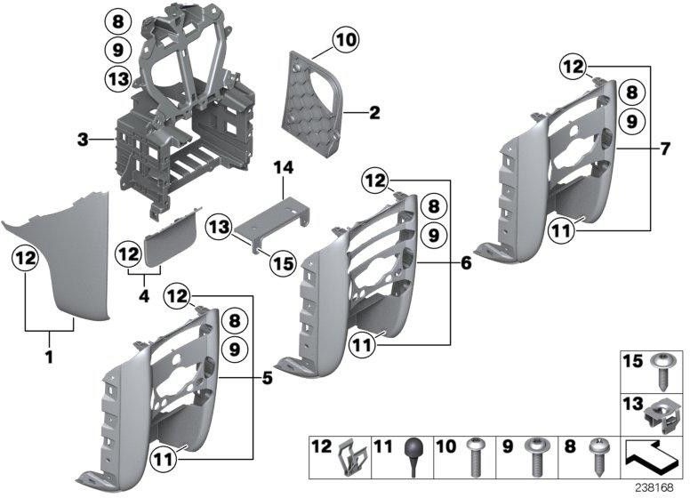 BMW本物のカバー右（51459248860）| 51459248860