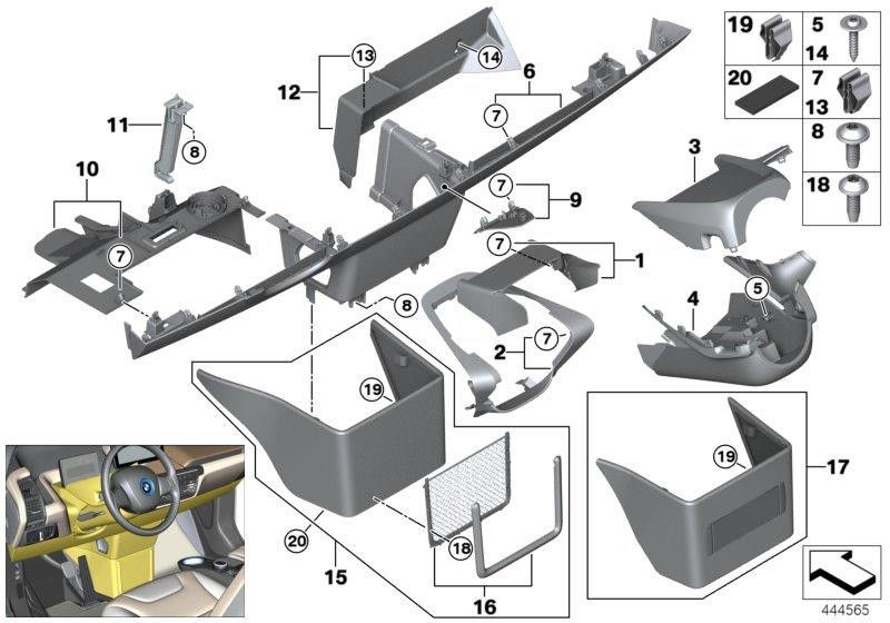 BMWトップブラックの本物のクラッディングステアリングコラム（51459285064）| 51459285064
