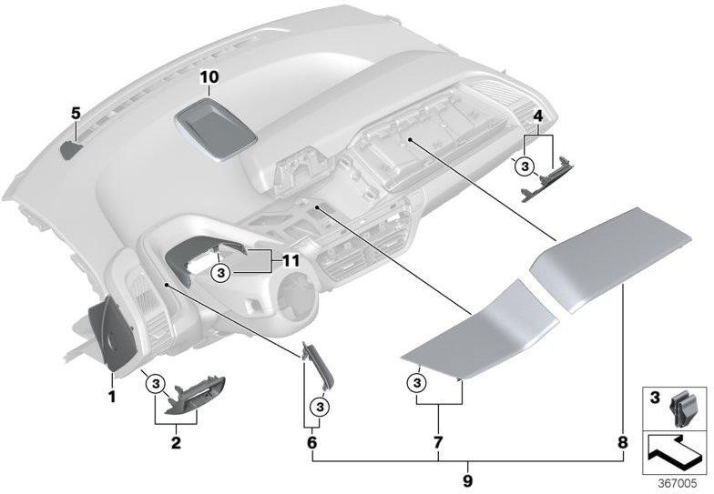 BMW本物のブレンドグローブボックスSilex Dark（51459287412）| 51459287412