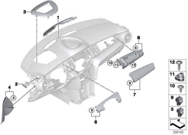 BMW本物の装飾的なブループライドフルバーワイドダークコットンウッドミニ（51459288097）| 51459288097