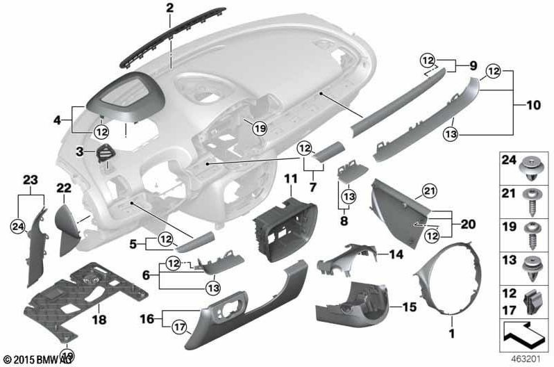 BMW本物のクリーニングフットルームエアバッグ乗客（51459305734）| 51459305734
