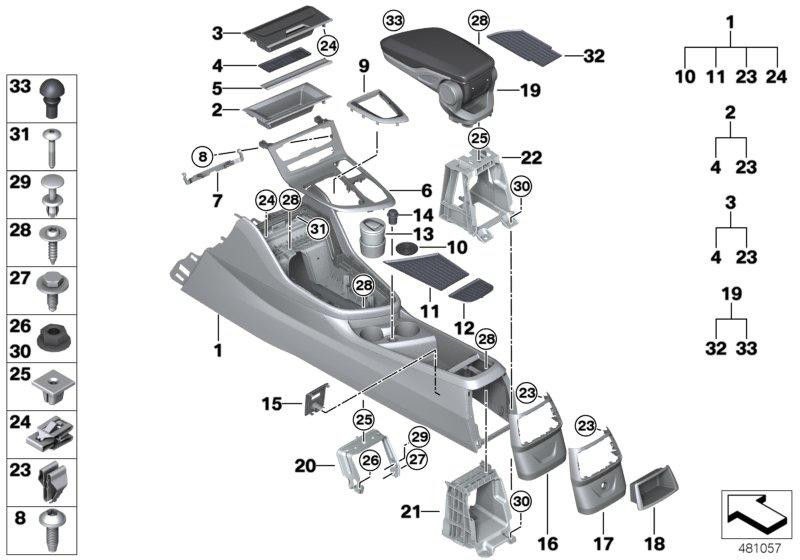 BMW本物のホルターセンターコンソールバック（51459305743）| 51459305743