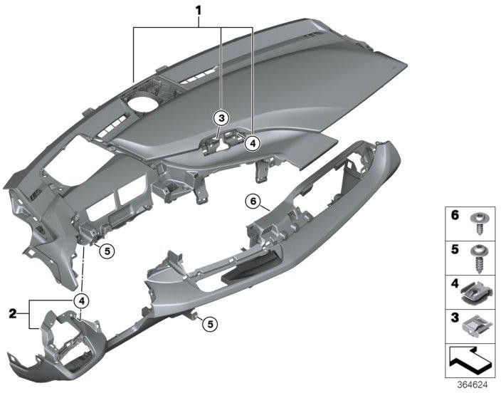 BMW本物のインストルメントパネルトップブラック（51459309379）| 51459309379