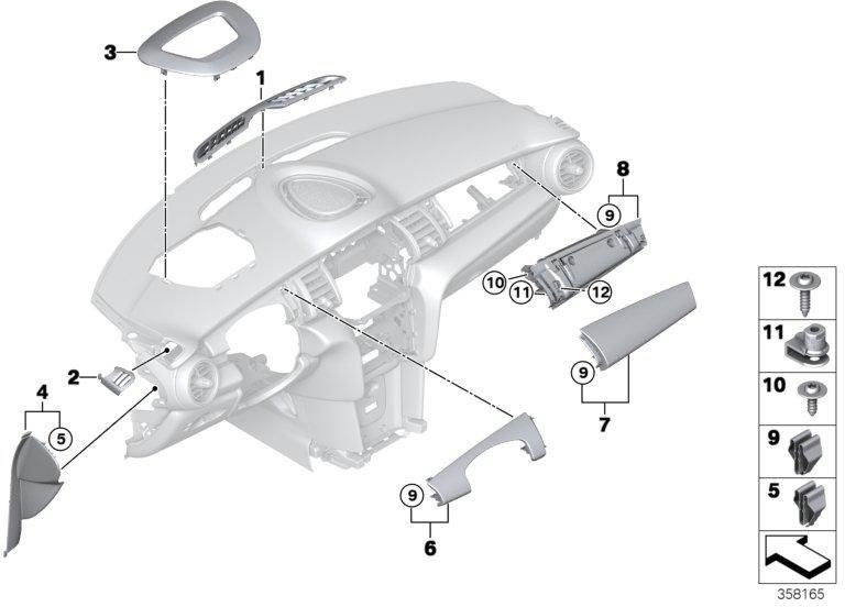 BMW本物の装飾的な黒チェッカードライバー側（51459321693）| 51459321693