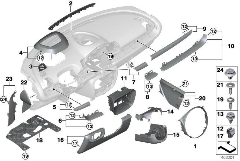 BMW本物のブレンドセントラル楽器（51459324235）| 51459324235