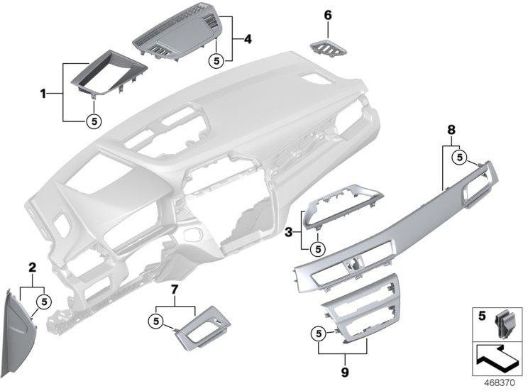 BMW本物のブレンドI-Tafelブラックグロッシーパールグロスクロム（51459332240）| 51459332240