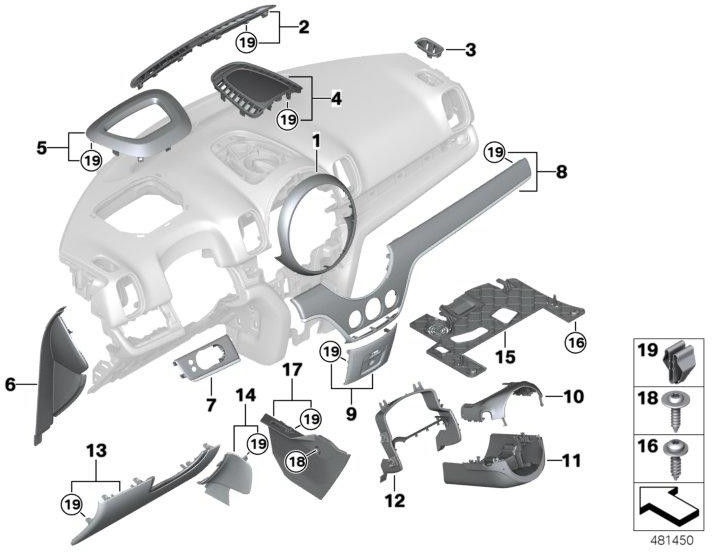 BMW本物のブレンドセントラルインストゥルメント8.8 "（51459332786）| 51459332786