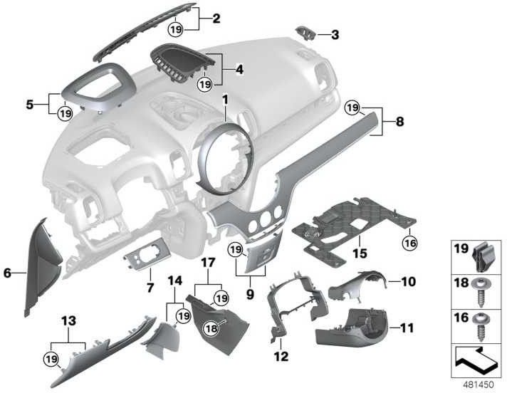 BMW純正開口部間の間接換気（51459332792）| 51459332792