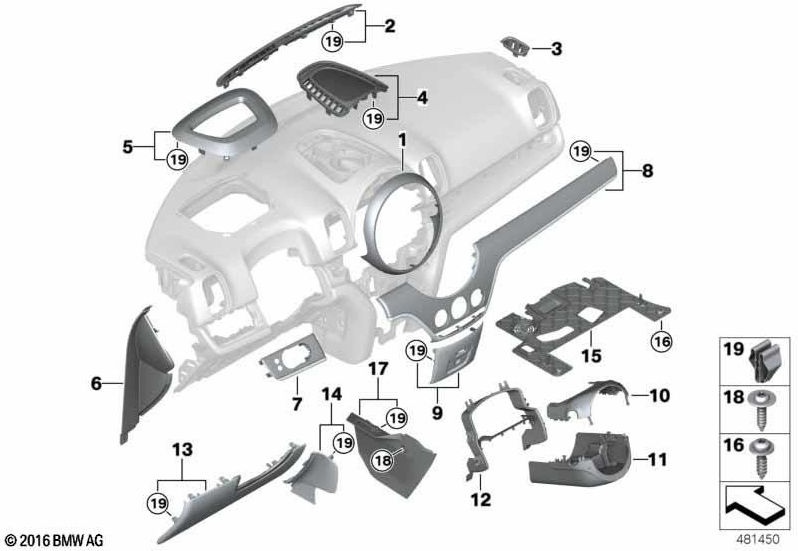 BMW本物の装飾ブラックピアノブラック（51459350467）| 51459350467