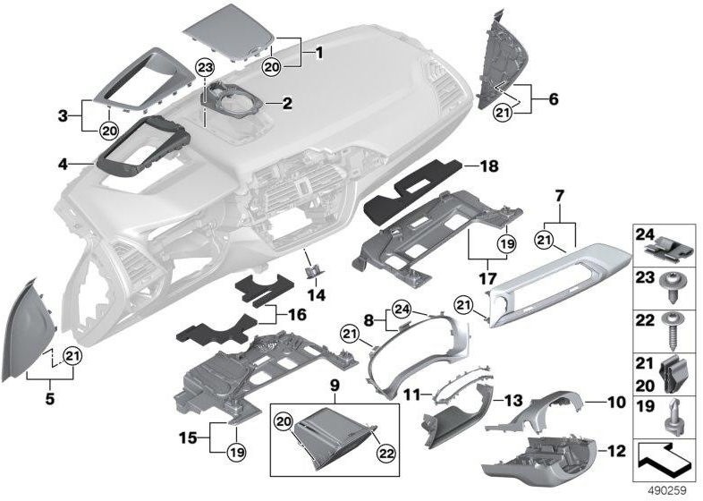 BMW純正ブレンドIタフェルアルミニウムスリップパールグロスクロム（51459363494）| 51459363494