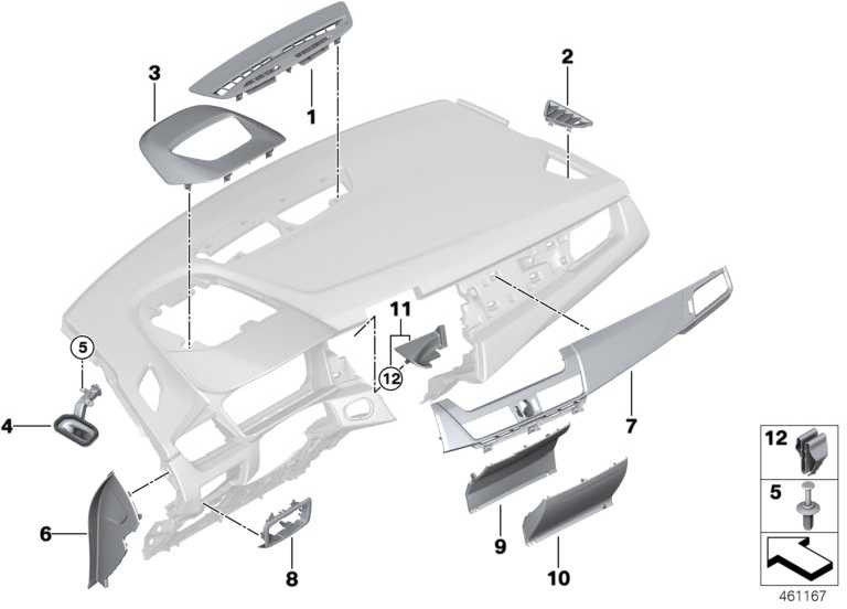 BMW本物のブレンドセンタースタック1.5 DINブラック（51459365090）| 51459365090