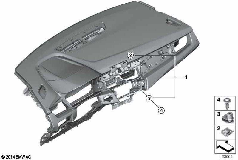 装飾的な縫い目を備えたBMW本物のインストルメントパネル1ディンカキ（51459378459）| 51459378459