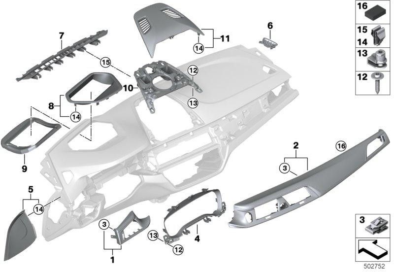 BMW本物のブレンドI-Tafel Fineline Cove Driver Pearl Gloss Chromium（51459383382）| 51459383382